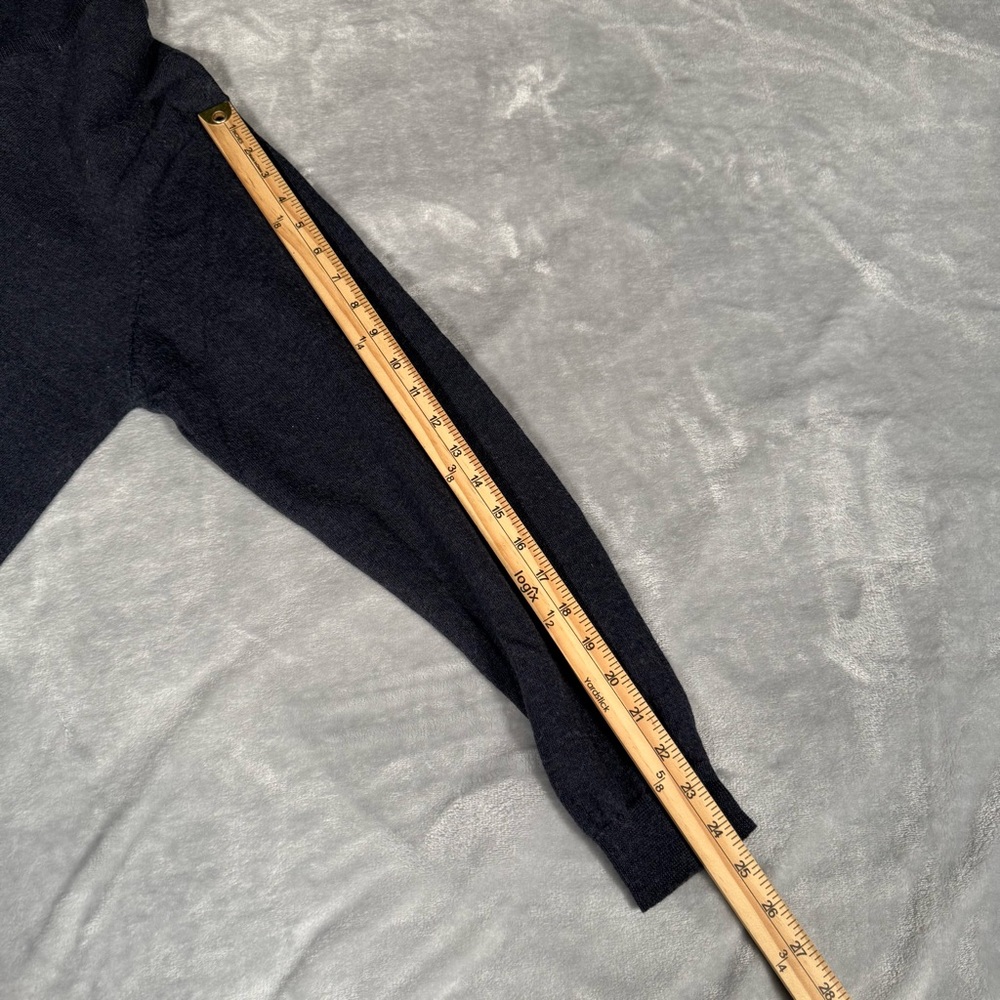 Vintage Brooks Brothers V Neck Wool Sweater Mens L (Fits M Slim) Faded Blue 90s - Picture 8 of 8
